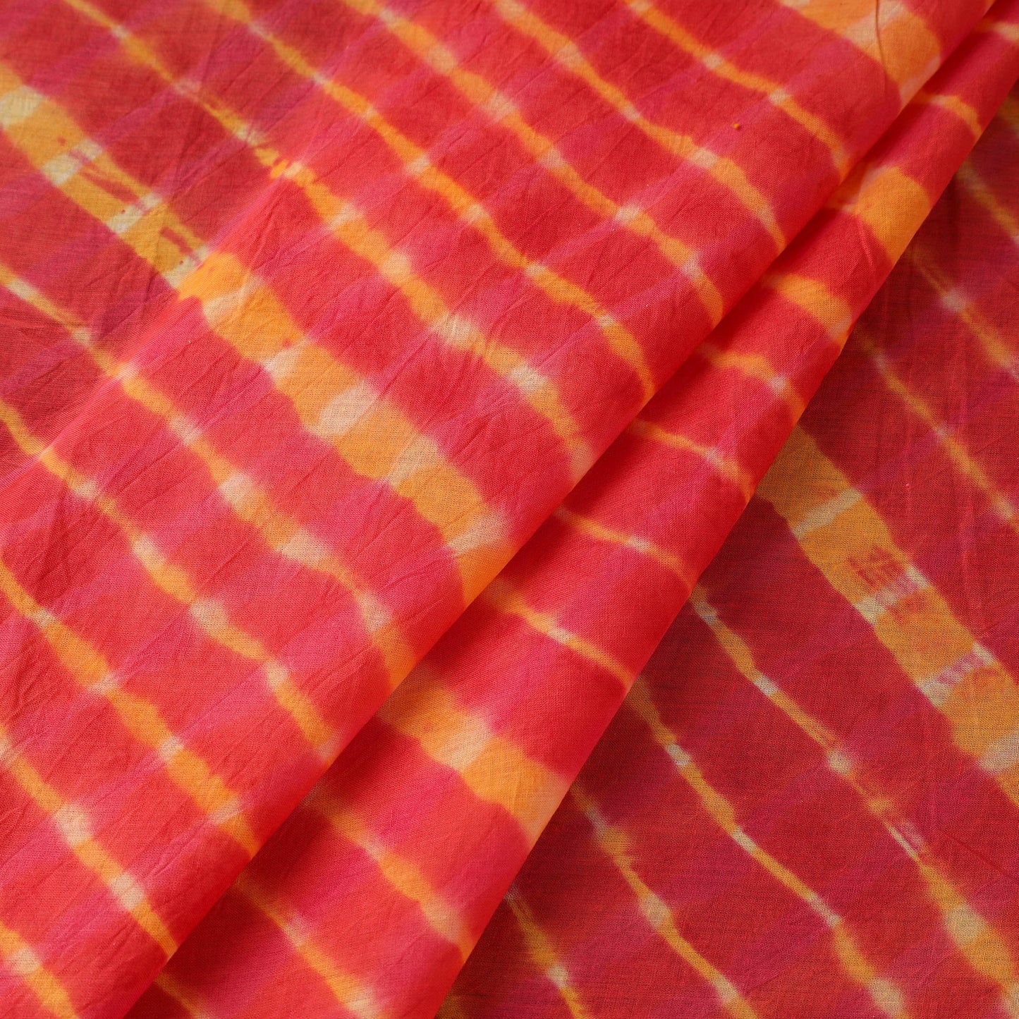Handloom Cotton Tie-Dye Leheriya Fabric