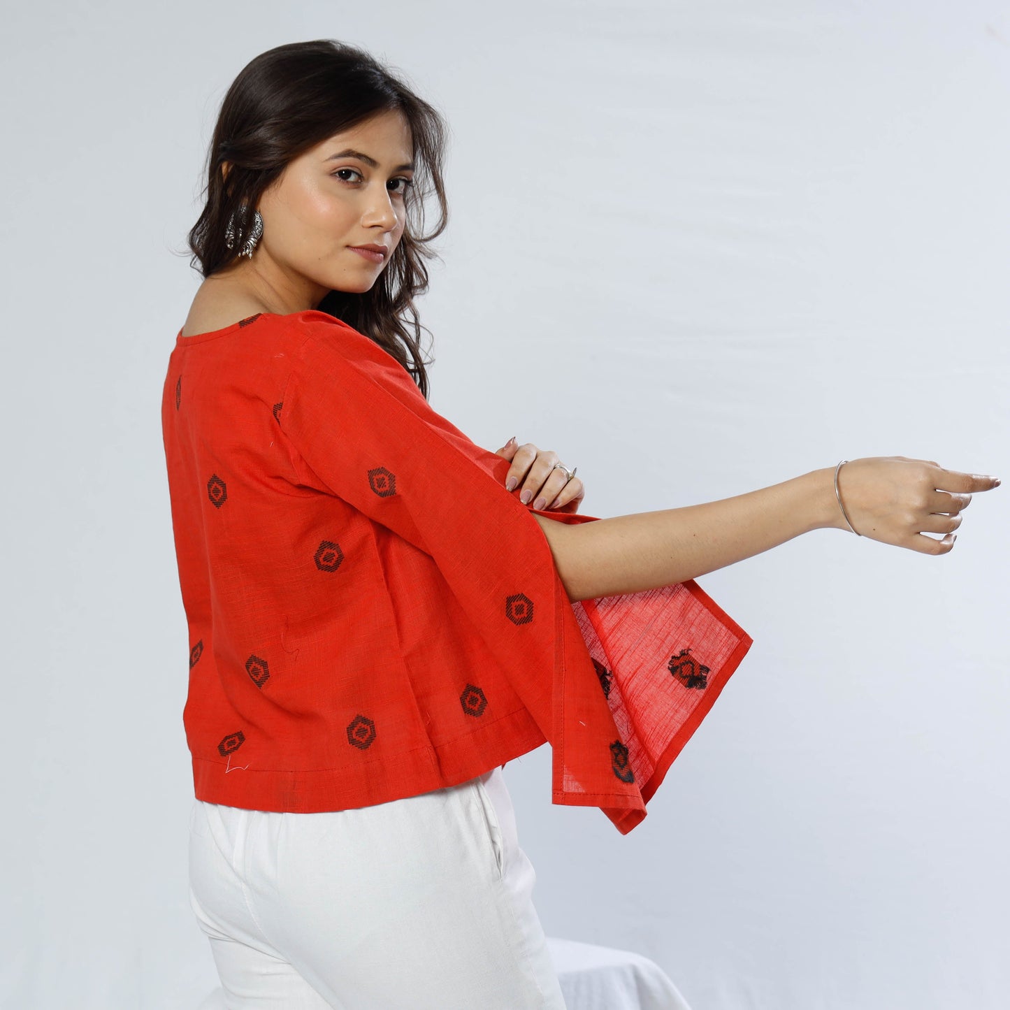 Buy Jacquard Cotton Crop Top by iTokri Casuals Online l iTokri.com