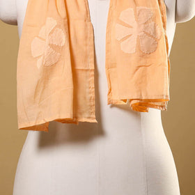 Cut Work Cotton Orange Barmer Applique Stole