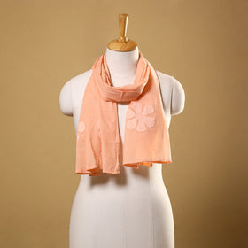 Cut Work Cotton Orange Barmer Applique Stole