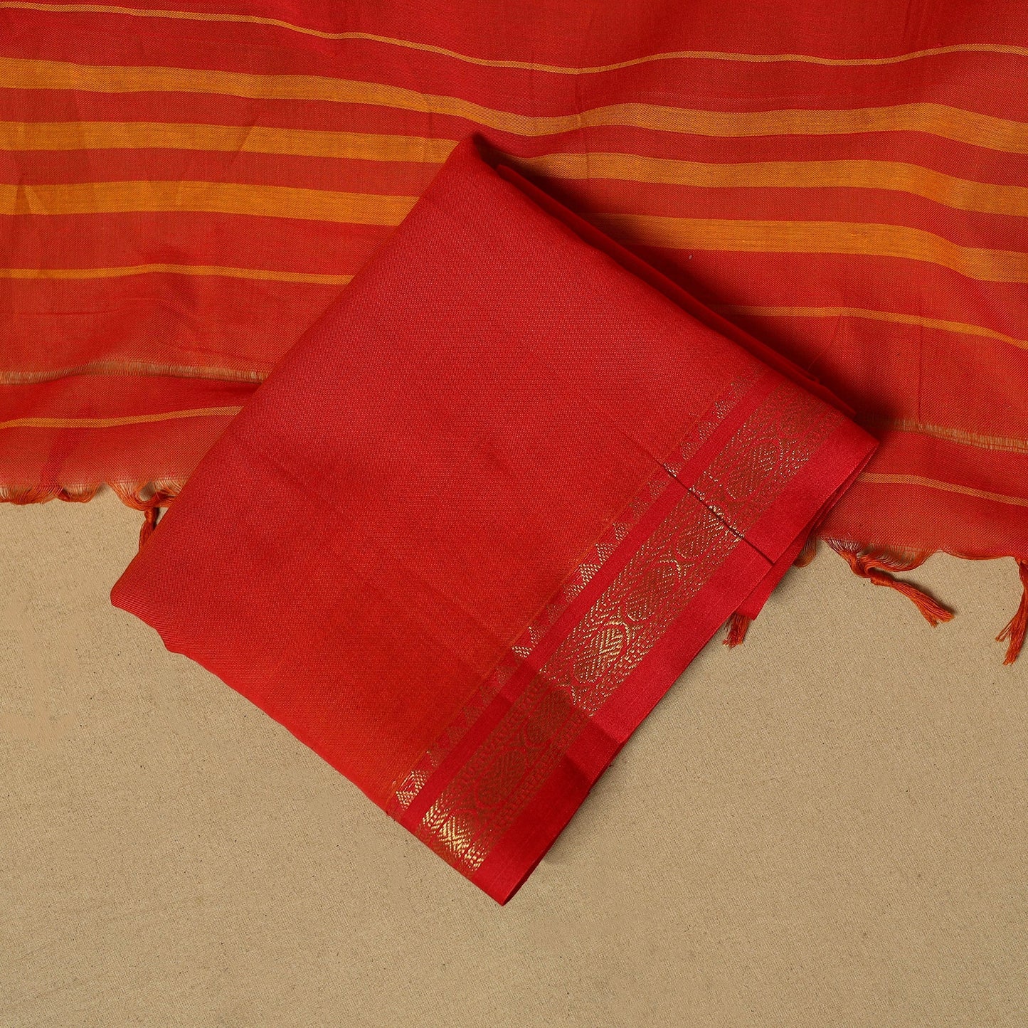 Dharwad cotton 3pc unstitched dress material with border 20