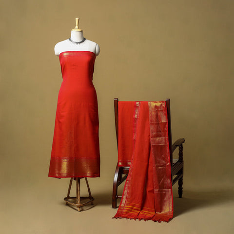 Dharwad cotton 3pc unstitched dress material with border 20