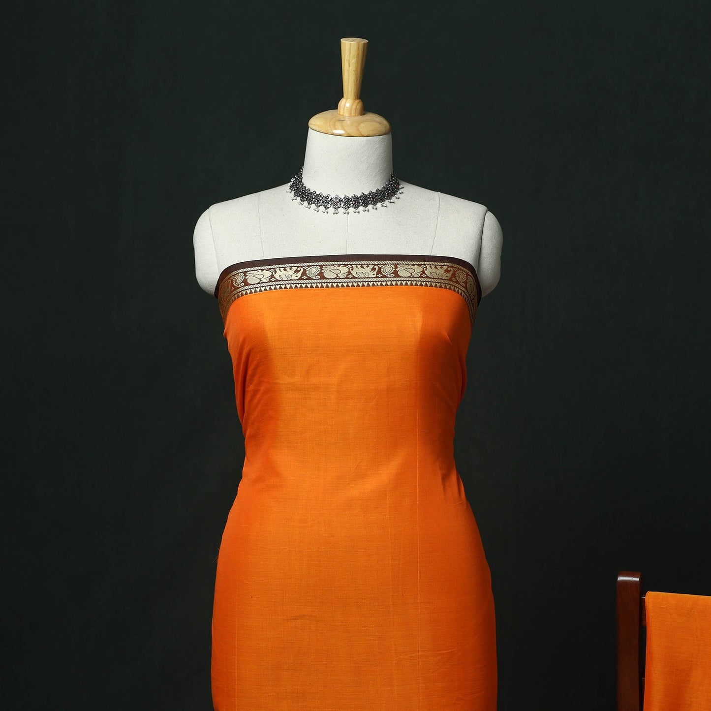 Orange - dharwad cotton 3pc unstitched dress material