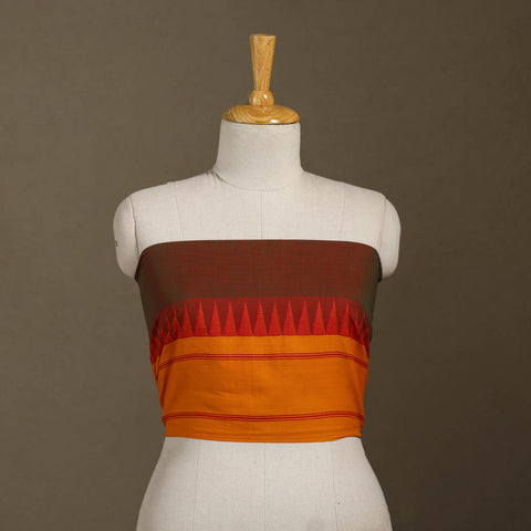 Orange Dharwad Cotton Blouse Piece