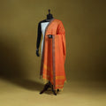 Orange - dharwad cotton dupatta with zari border 42