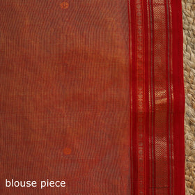 Orange - dharwad cotton saree with border 19 - handcrafted