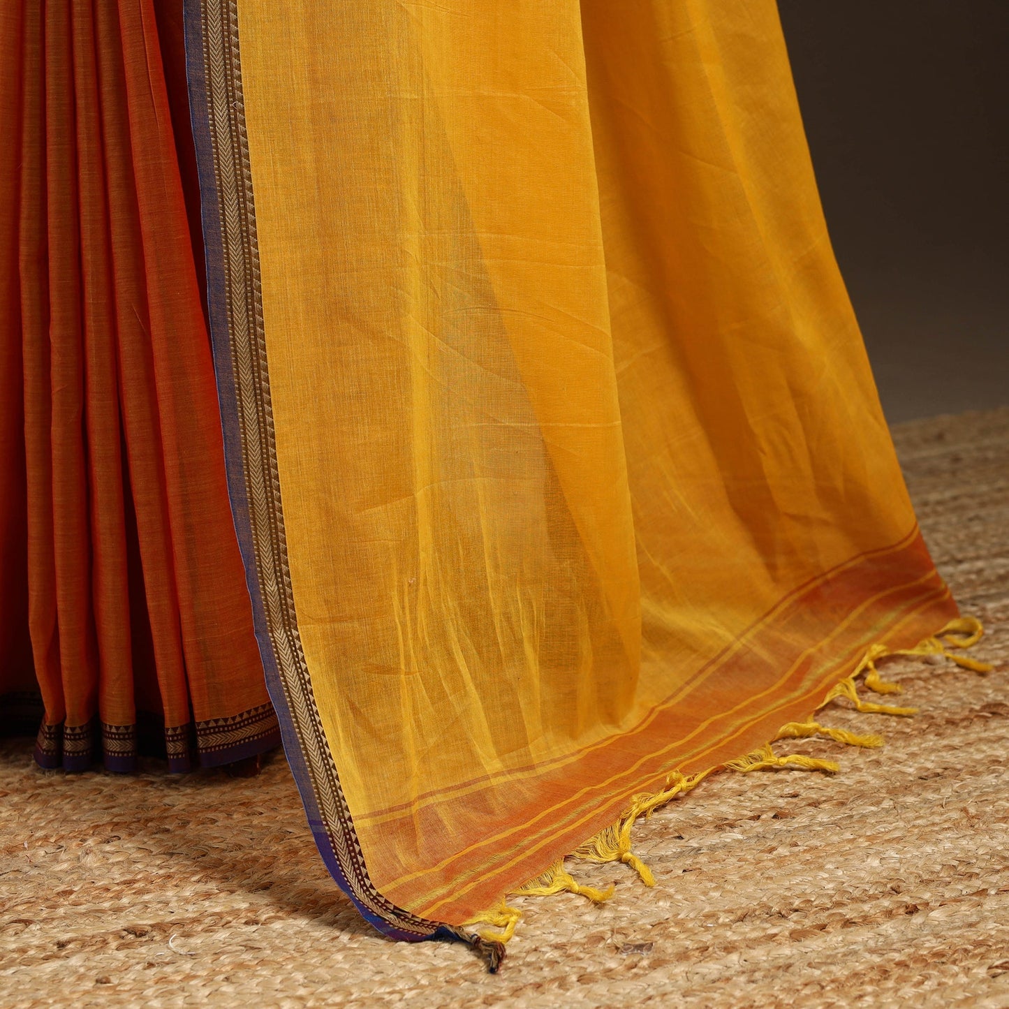 Dharwad cotton saree with border 20 - handcrafted