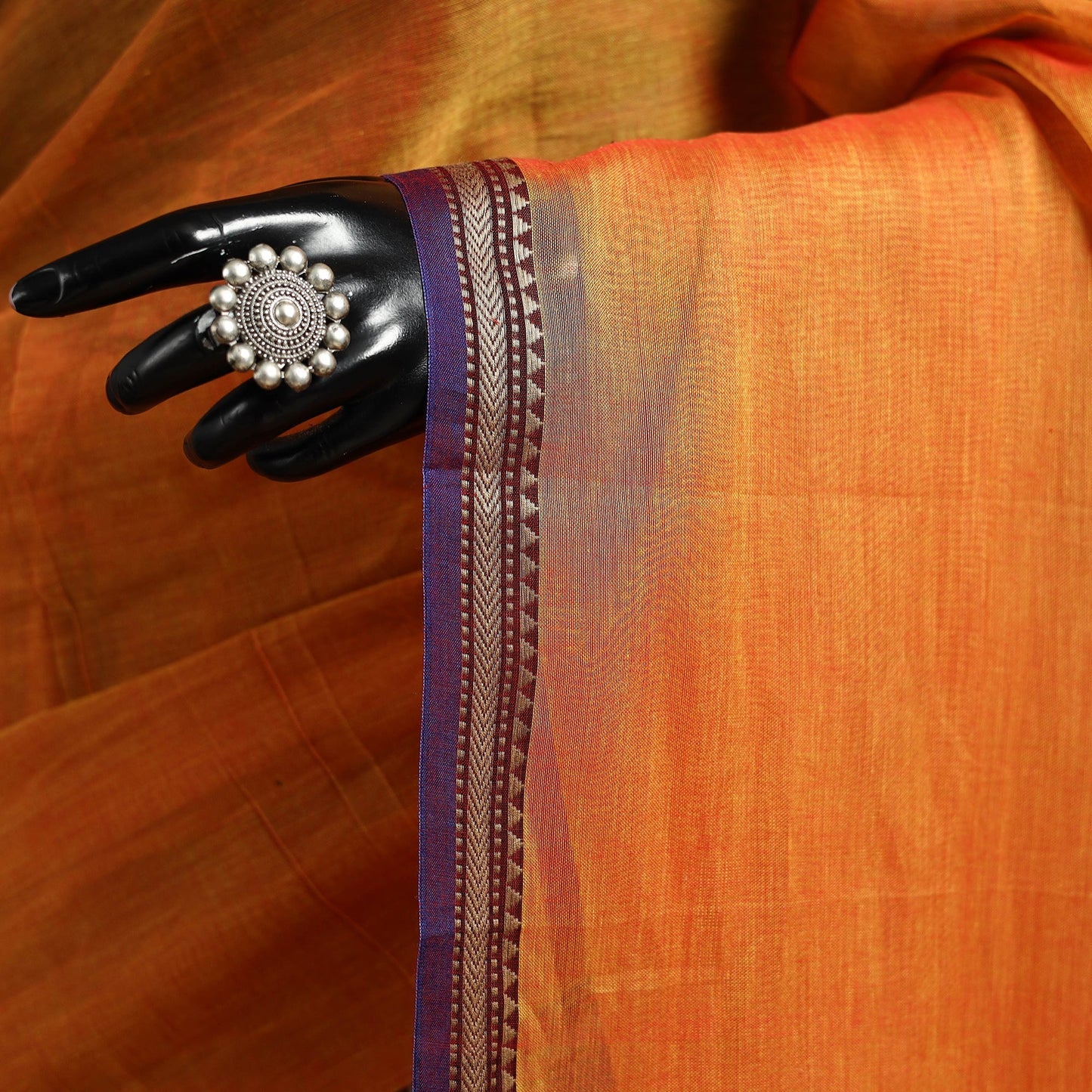 Dharwad cotton saree with border 20 - handcrafted