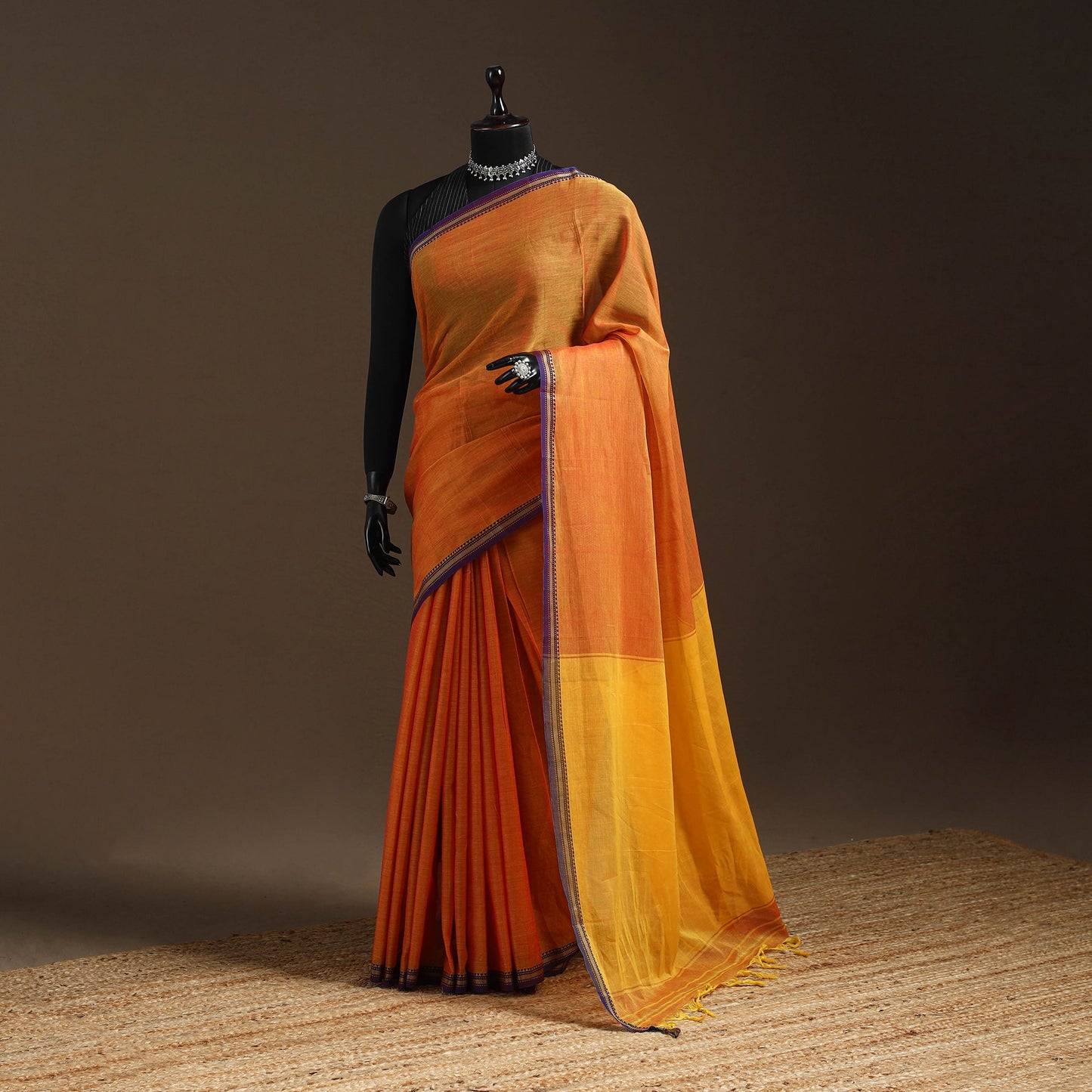 Dharwad cotton saree with border 20 - handcrafted