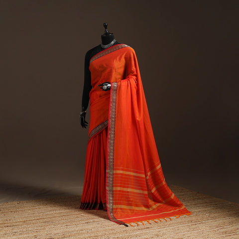 Dharwad cotton saree with border 57 - handcrafted