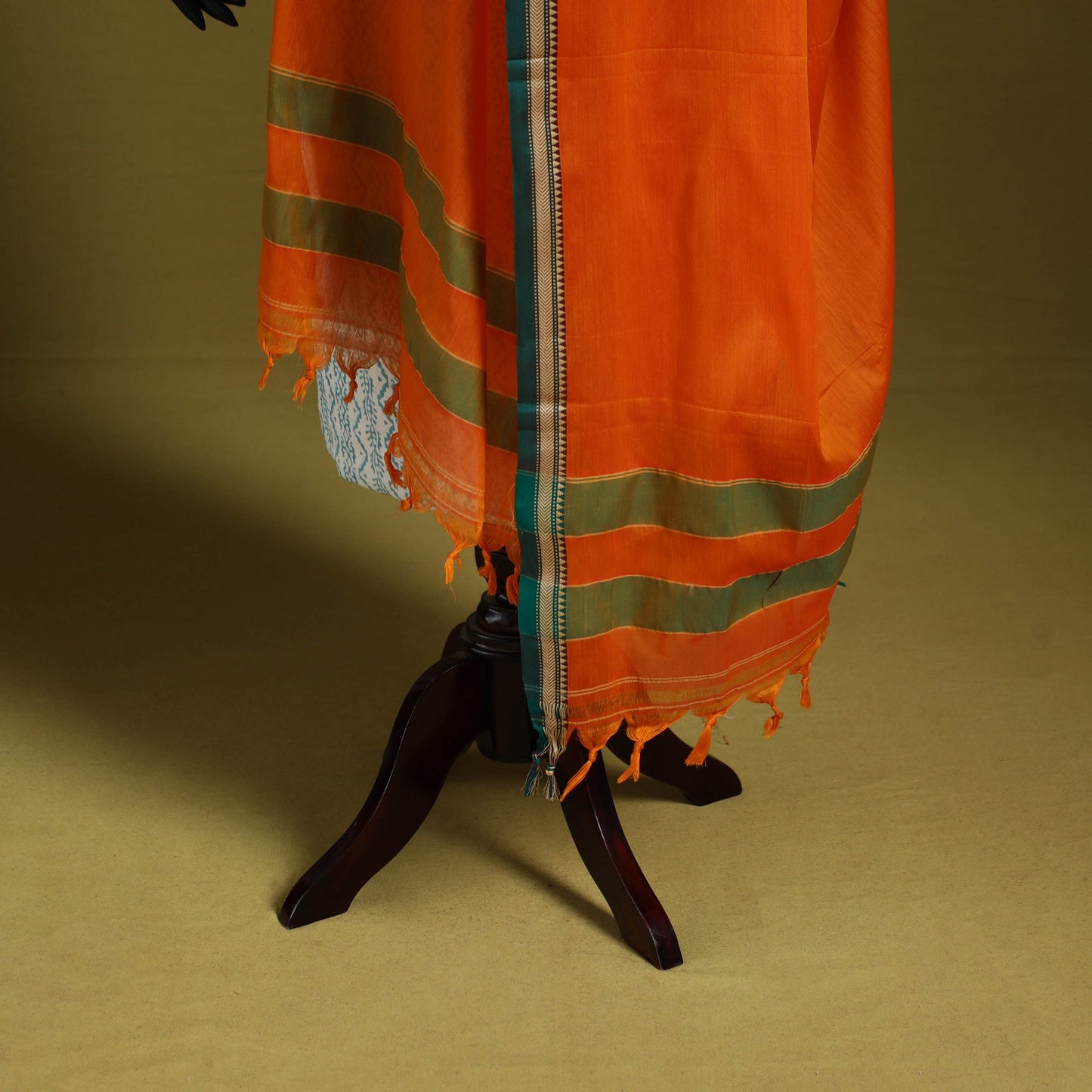 Orange - dharwad mercerised cotton dupatta with border 83