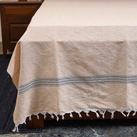 Orange - double handloom cotton bed sheet (108 x 90 in) 04