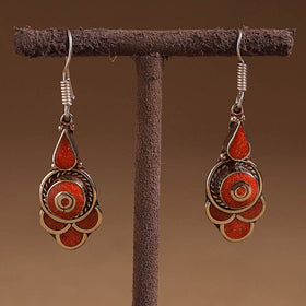 Orange - ethnic tribal tibetan earrings from himalaya 46