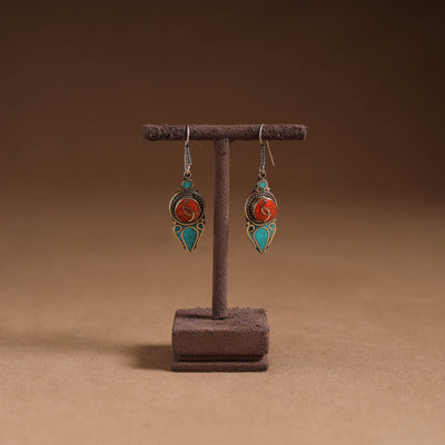 Orange - ethnic tribal tibetan earrings from himalaya 53