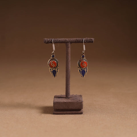 Orange - ethnic tribal tibetan earrings from himalaya 54