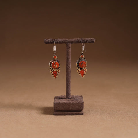Orange - ethnic tribal tibetan earrings from himalaya 55