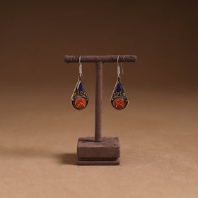 Orange - ethnic tribal tibetan earrings from himalaya 67