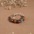 Orange - ethnic tribal tibetan metal bracelet from himalaya
