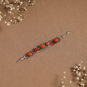 Orange - ethnic tribal tibetan metal bracelet from himalaya