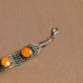 Orange - ethnic tribal tibetan metal bracelet from himalaya