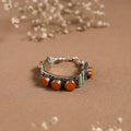 Orange - ethnic tribal tibetan metal bracelet from himalaya