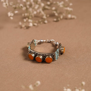 Orange - ethnic tribal tibetan metal bracelet from himalaya