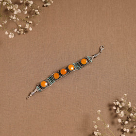 Orange - ethnic tribal tibetan metal bracelet from himalaya