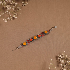Orange - ethnic tribal tibetan metal bracelet from himalaya