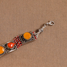 Orange - ethnic tribal tibetan metal bracelet from himalaya