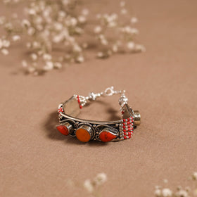 Orange - ethnic tribal tibetan metal bracelet from himalaya