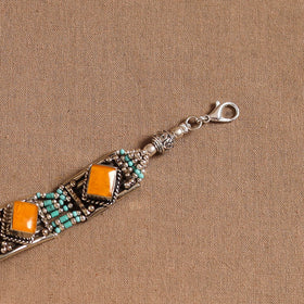 Orange - ethnic tribal tibetan metal bracelet from himalaya