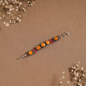 Orange - ethnic tribal tibetan metal bracelet from himalaya
