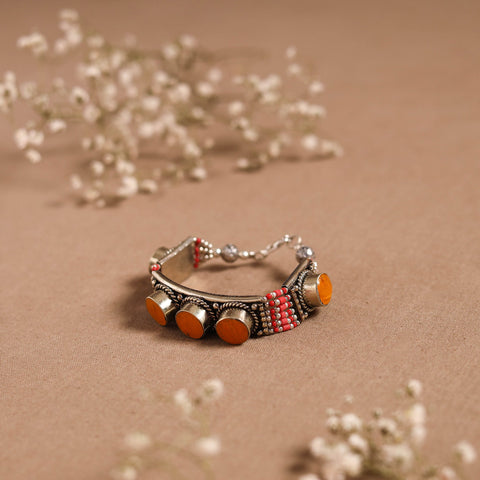 Orange - ethnic tribal tibetan metal bracelet from himalaya