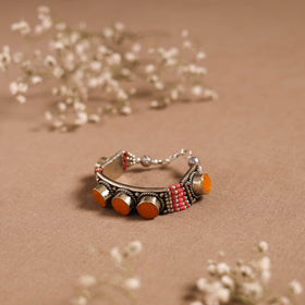 Orange - ethnic tribal tibetan metal bracelet from himalaya