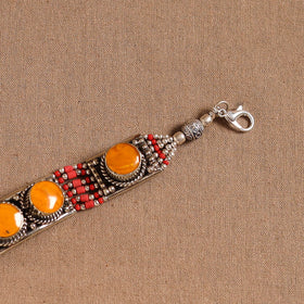 Orange - ethnic tribal tibetan metal bracelet from himalaya