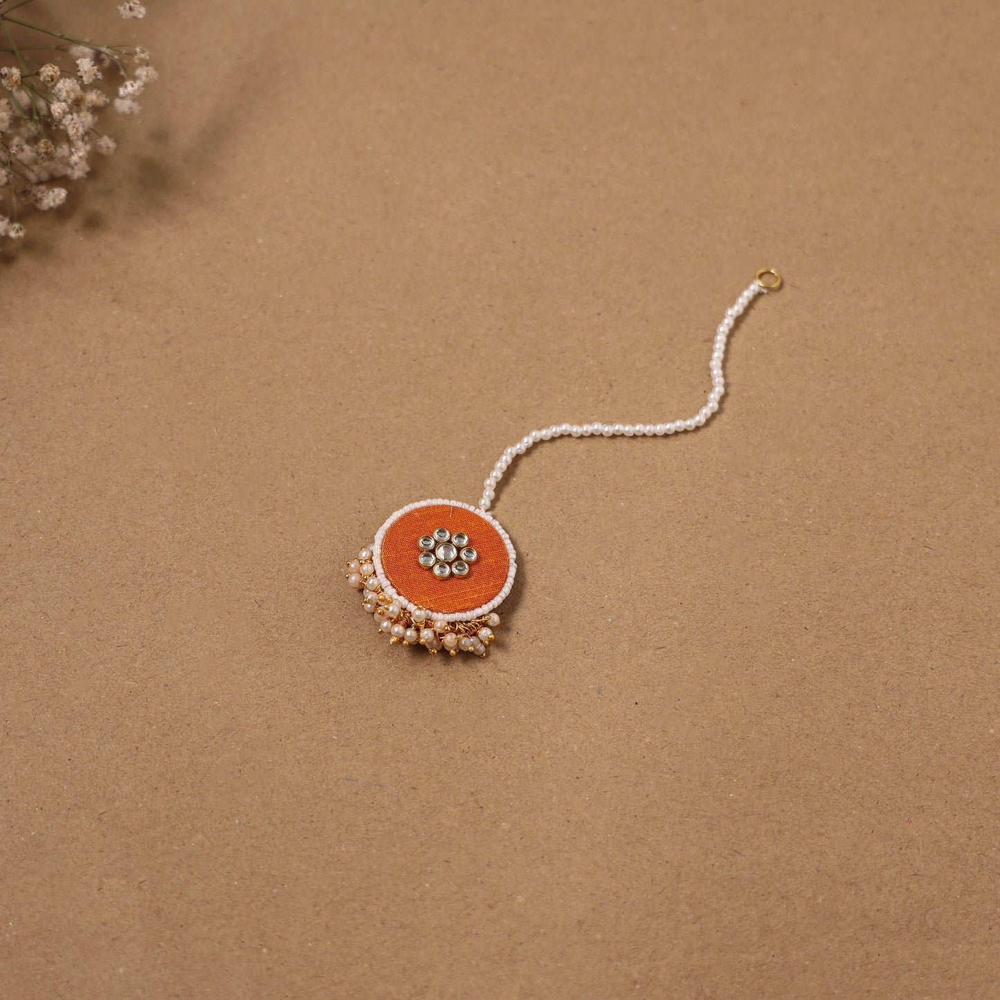 Fabart kundan earrings & maang tikka set 08 - handcrafted