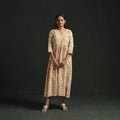 Flared angrakha cotton hand block batik print dress 09