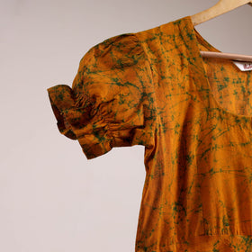 Orange - flared cotton batik dress 08 - handcrafted
