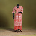 Orange - flared cotton hand batik suit set (set of 2) 13
