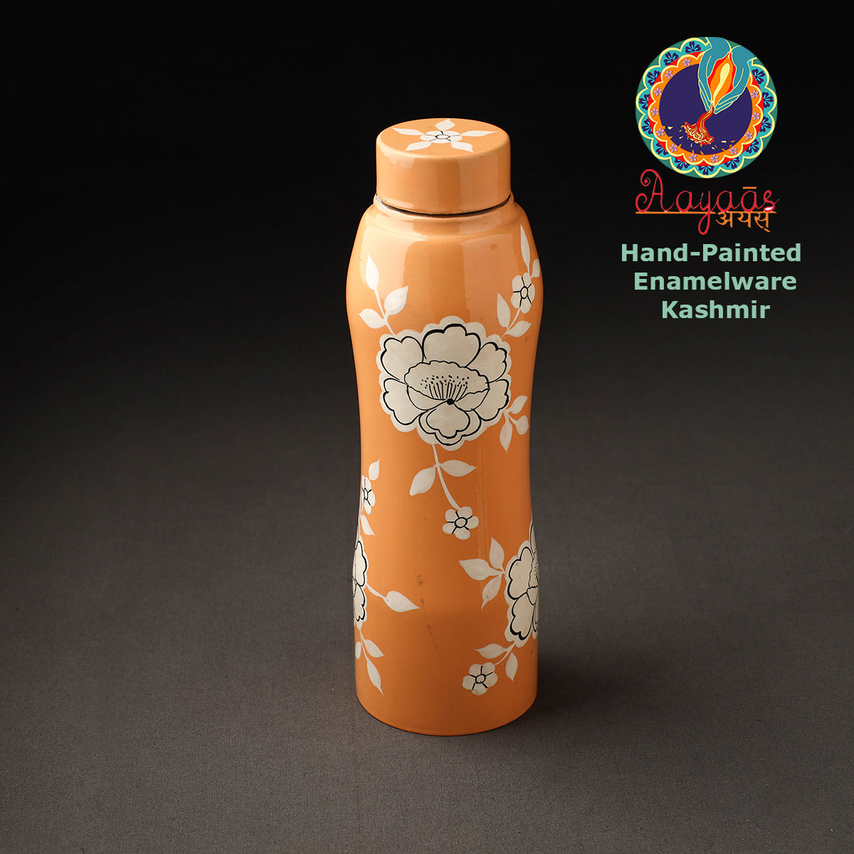  Floral Handpainted Enamelware Stainless Steel Water Bottle 