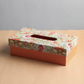 Orange Floral Printed Handcrafted Tissue Box 