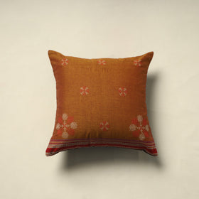 Orange - gavanti kasuti hand embroidery cushion cover (16 x