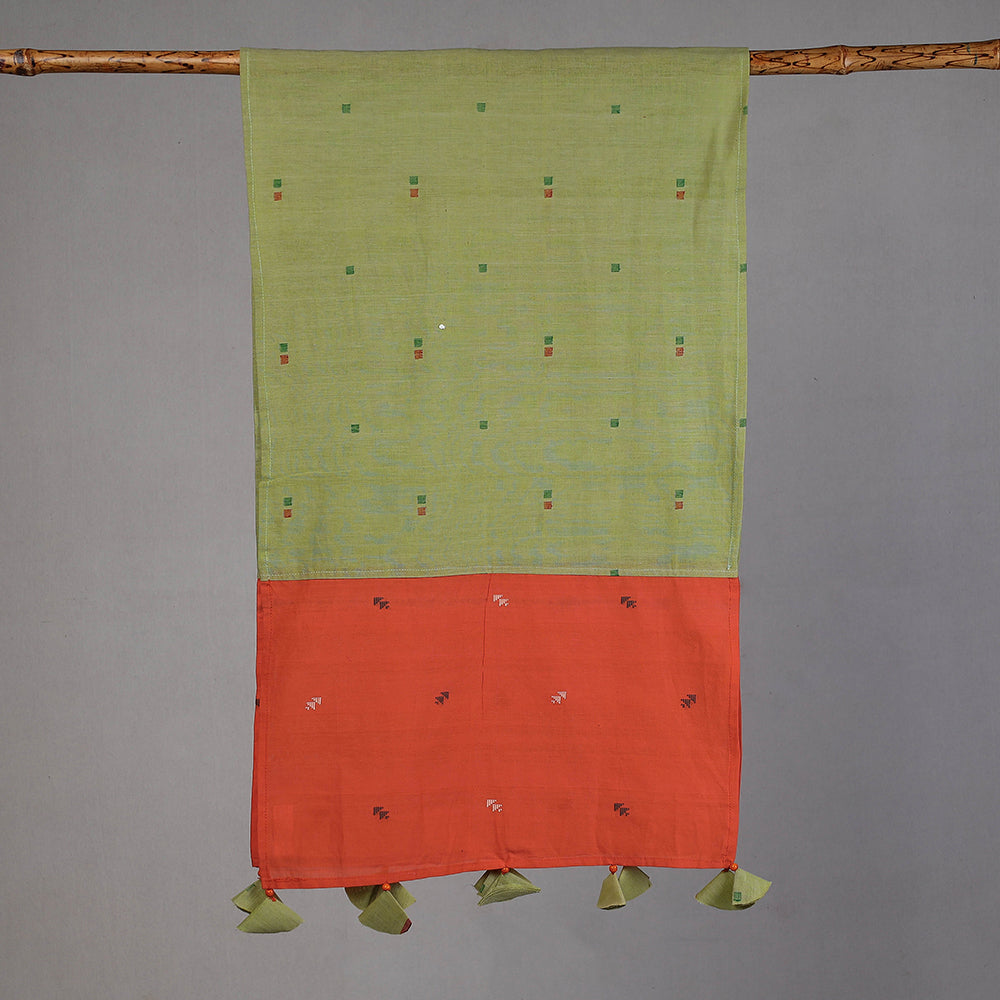 Buy Godavari Jamdani Buti Patchwork Cotton Stole with Tassels Online at iTokri.com