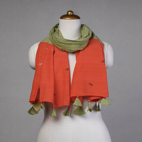 Buy Godavari Jamdani Buti Patchwork Cotton Stole with Tassels Online at iTokri.com