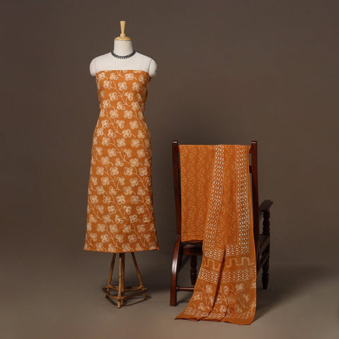 Hand batik cotton 3pc unstitched dress material 41