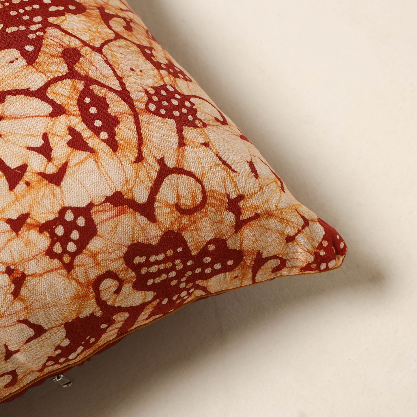 Orange - hand batik cotton cushion cover 117 - handcrafted