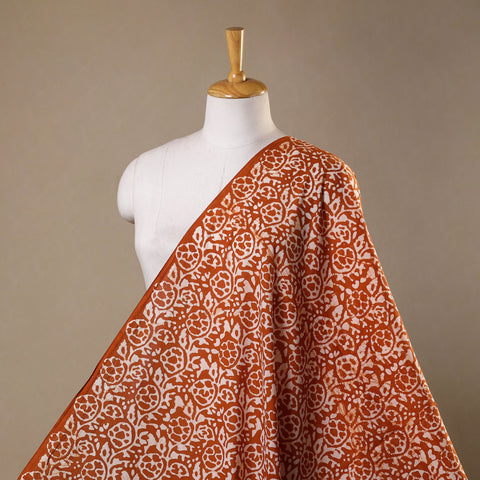 Orange - hand batik cotton fabric 02 - handcrafted