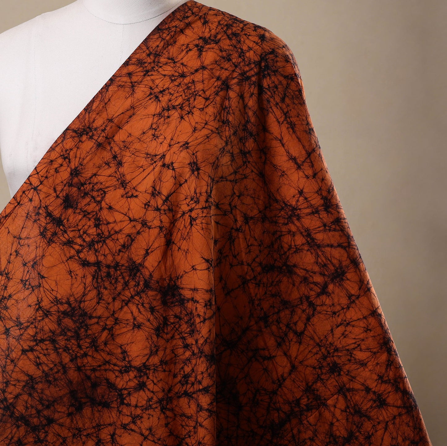 Orange - hand batik cotton fabric 09 - handcrafted