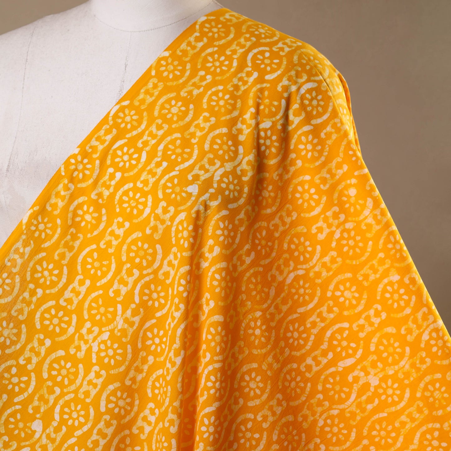 Orange - hand batik cotton fabric 10 - handcrafted