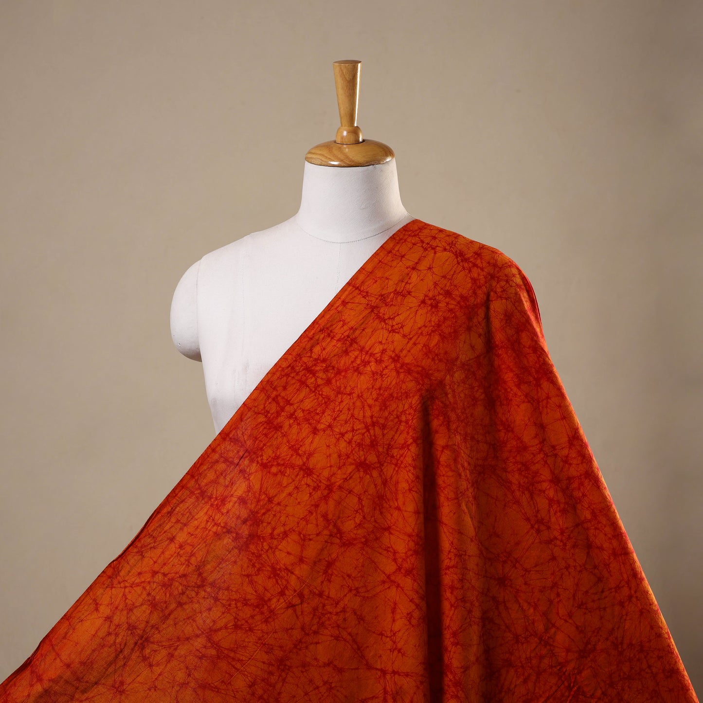 Orange - hand batik cotton fabric 13 - handcrafted